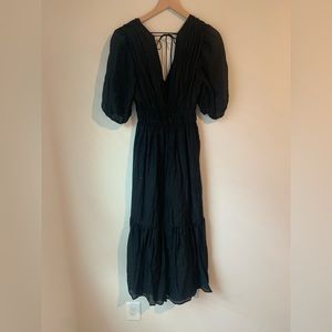 Plunge Black Midi Dress from Abercrombie & Fitch